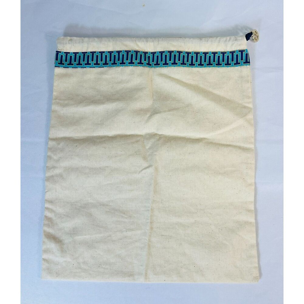 Tory Burch Dust Bag Drawstring Cloth Logo Charm Storage Purse Authentic 12 x 14